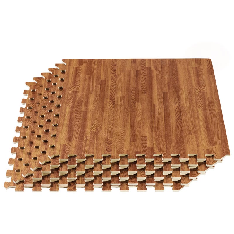 We Sell Mats Forest Floor 5/8 Inch Thick Printed Foam Tiles, Premium Wood Grain Interlocking Foam Floor Mats, Anti-Fatigue Flooring, Mahogany, 16 Sq Ft - Image 1